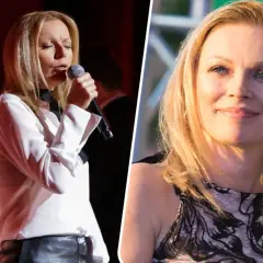 Anna Maria Jopek śpiewa na scenie i uśmiecha się do kamery. Jej romanse inspirują fanów.