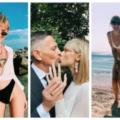 Krzysztof Ibisz żona na ślubnym kobiercu i na plaży. Uśmiechnięta, w bikini i z mężem.