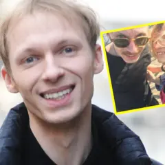 Igor Herbut z żoną na zdjęciu selfie. Uśmiechnięta para w słoneczny dzień.