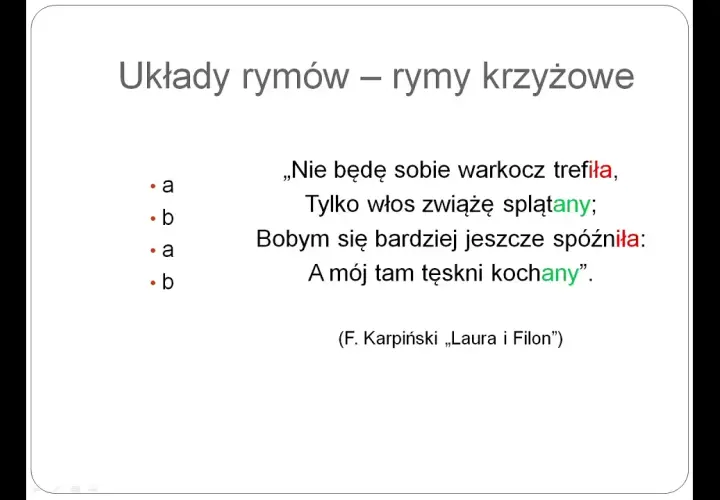 Układ rymów w poezji: rodzaje, znaczenie i zastosowanie