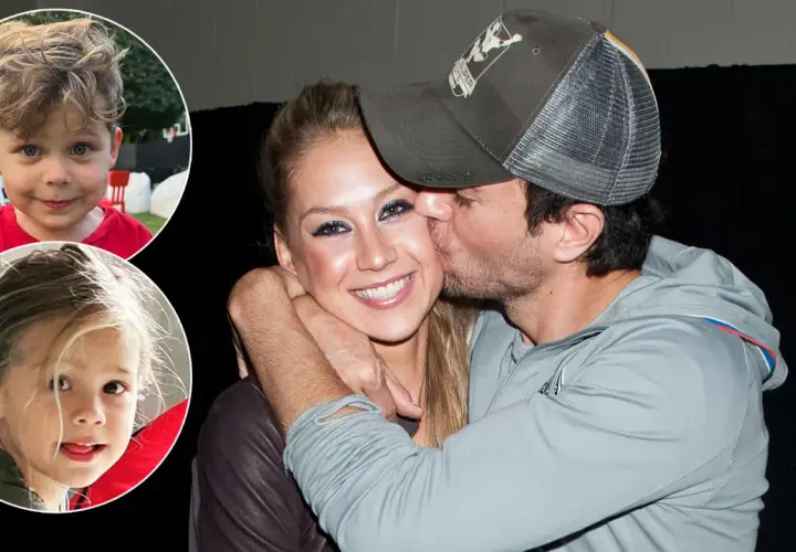 Anna Kournikova i Enrique Iglesias z dziećmi. Urocze maluchy w okręgach, rodzice w czułym uścisku.