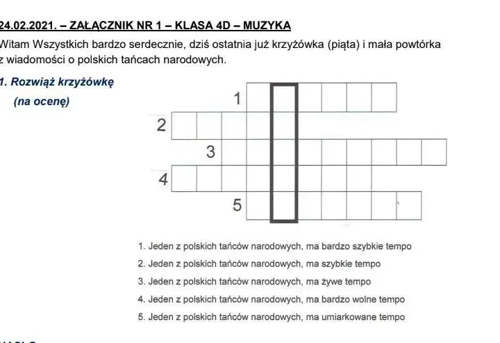 Vivace, allegro, presto - szybkie tempo w muzyce krzyżówka