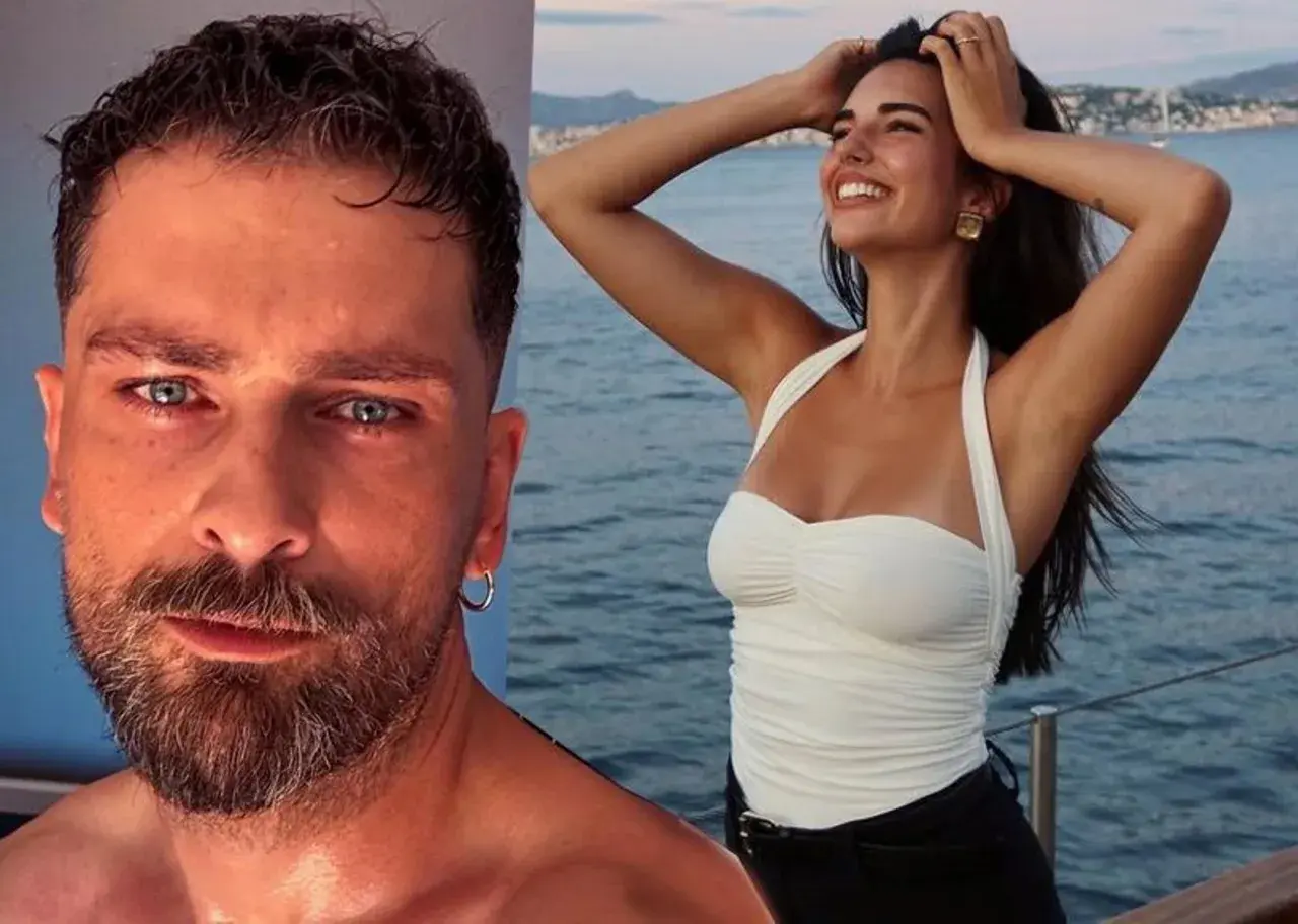 Onur Tuna z niebieskimi oczami i zarostem obok uśmiechniętej kobiety. Czy Onur Tuna ma żonę?