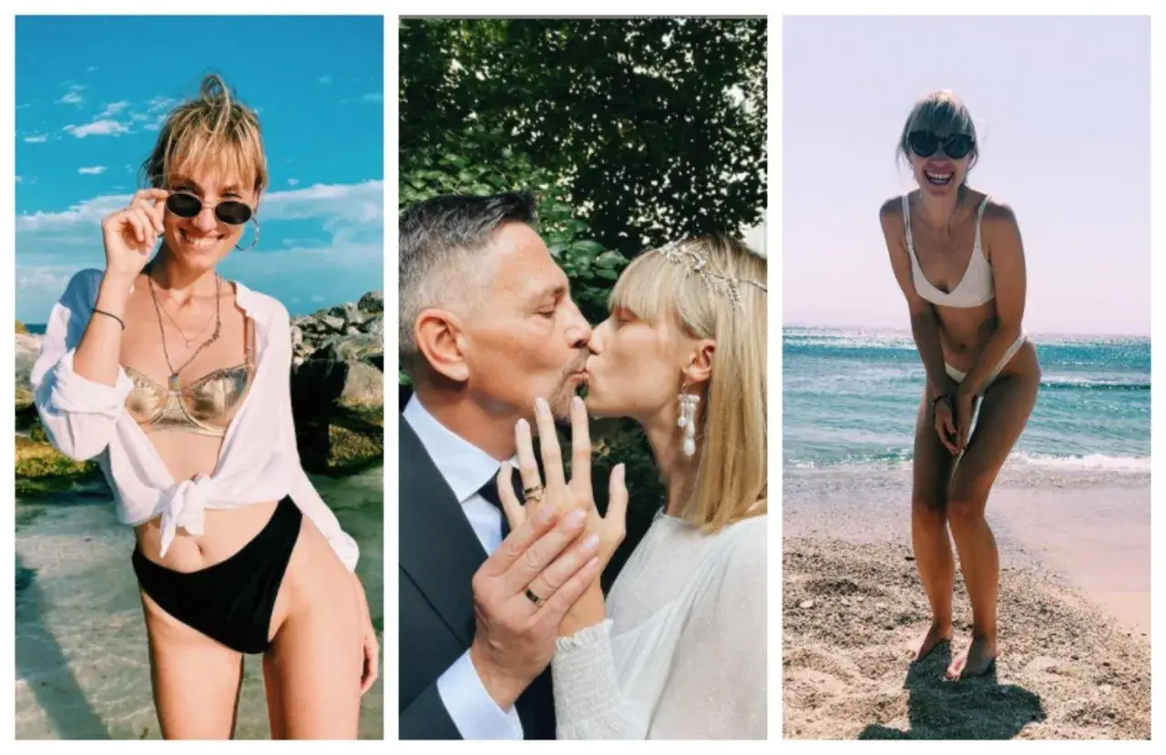 Krzysztof Ibisz żona na ślubnym kobiercu i na plaży. Uśmiechnięta, w bikini i z mężem.