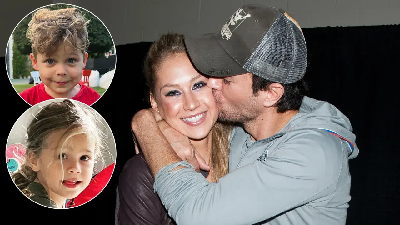 Anna Kournikova i Enrique Iglesias z dziećmi. Urocze maluchy w okręgach, rodzice w czułym uścisku.